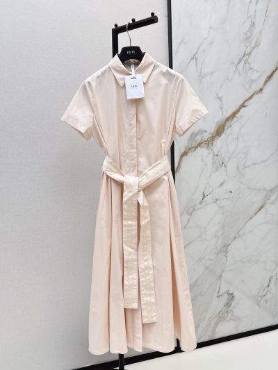 Dior Maxi Short Sleeve Dress in Peach