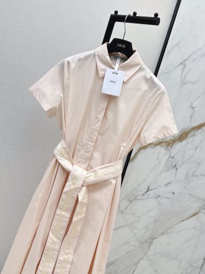 Dior Maxi Short Sleeve Dress in Peach