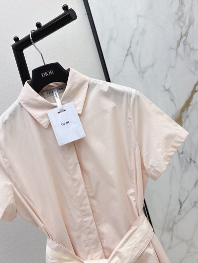 Dior Maxi Short Sleeve Dress in Peach