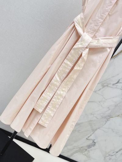 Dior Maxi Short Sleeve Dress in Peach