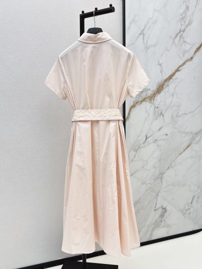 Dior Maxi Short Sleeve Dress in Peach