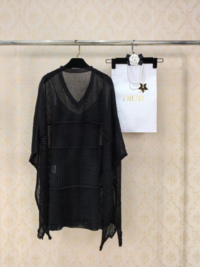Dior Openwork Lace Top in Black