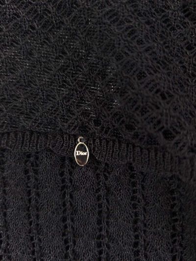 Dior Openwork Lace Top in Black