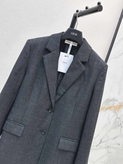 Dior Plaid Denim Blazer in Grey