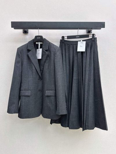 Dior Plaid Denim Blazer in Grey