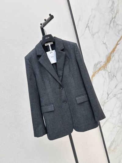 Dior Plaid Denim Blazer in Grey