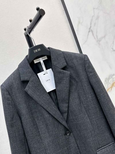 Dior Plaid Denim Blazer in Grey