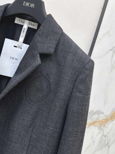 Dior Plaid Denim Blazer in Grey