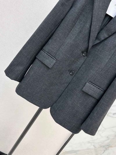 Dior Plaid Denim Blazer in Grey
