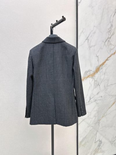 Dior Plaid Denim Blazer in Grey