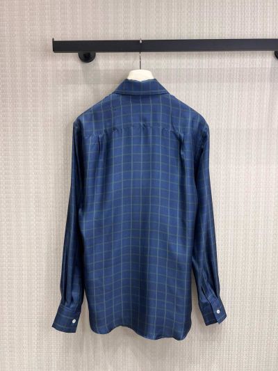 Dior Plaid Silk Shirt in Blue