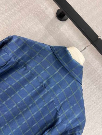 Dior Plaid Silk Shirt in Blue