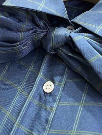 Dior Plaid Silk Shirt in Blue