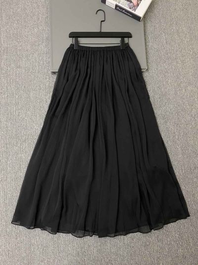 Dior Pleated A-Line Skirt in Black