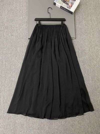 Dior Pleated A-Line Skirt in Black