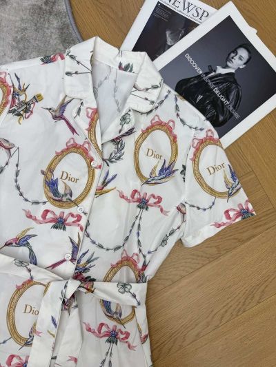 Dior Short Sleeve Belted Dress in S-M