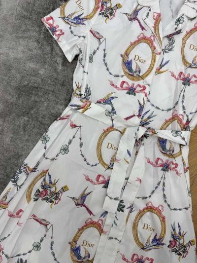 Dior Short Sleeve Belted Dress in S-M