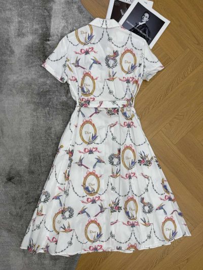 Dior Short Sleeve Belted Dress in S-M