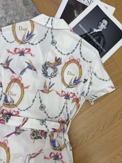 Dior Short Sleeve Belted Dress in S-M