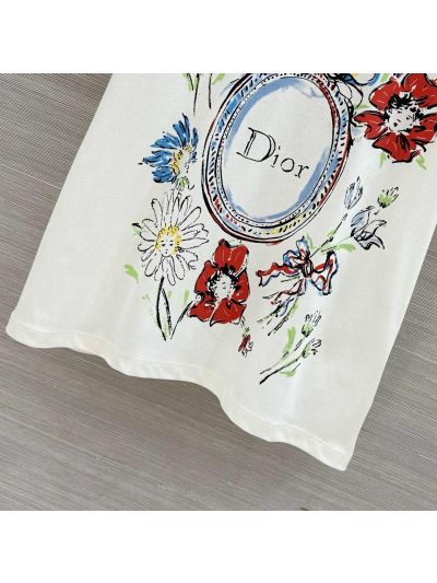Dior Short Sleeve Denim T-Shirt in White