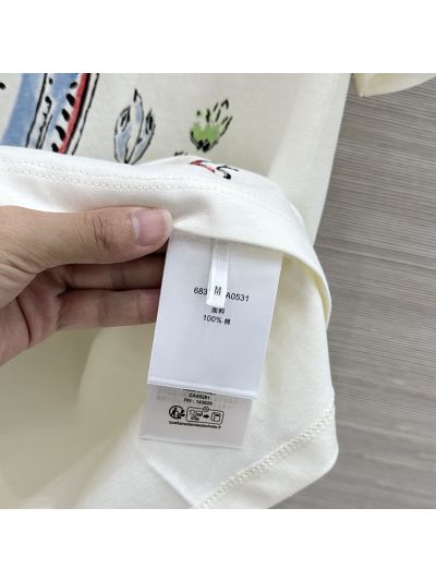 Dior Short Sleeve Denim T-Shirt in White