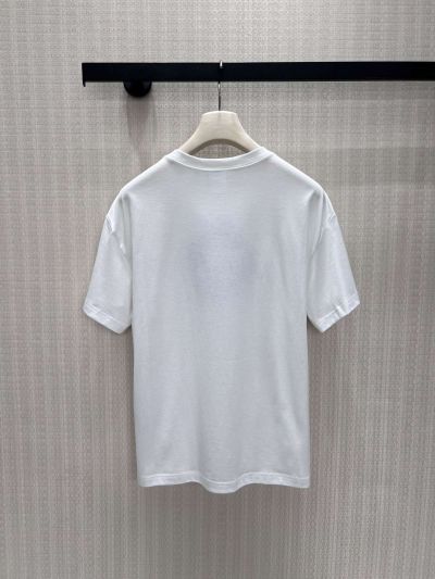 Dior Short Sleeve Embroidered Coat in White