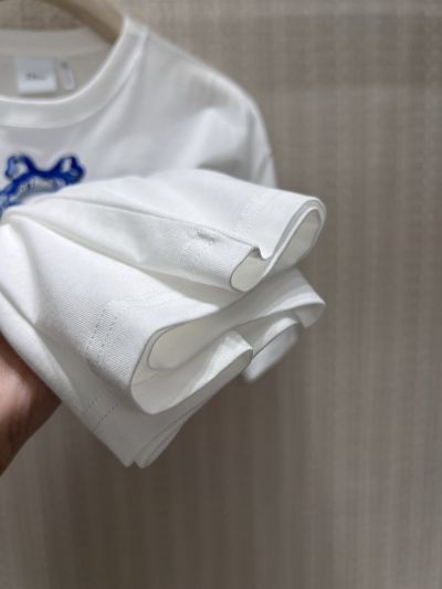 Dior Short Sleeve Embroidered Coat in White