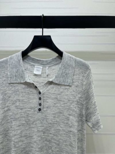 Dior Short Sleeve Embroidered Shirt in Grey