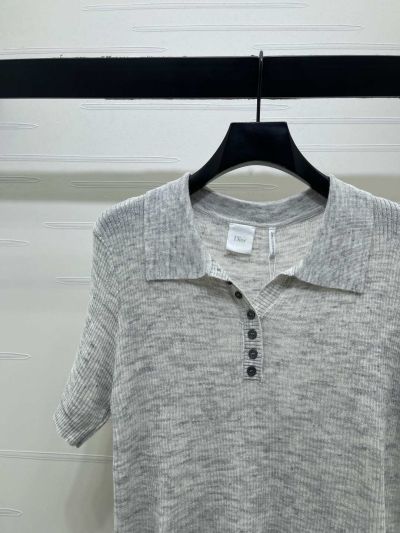 Dior Short Sleeve Embroidered Shirt in Grey