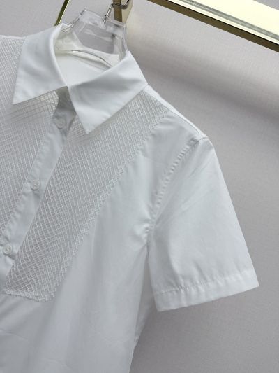 Dior Short Sleeve Embroidered Shirt in White