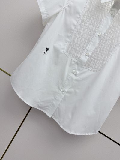Dior Short Sleeve Embroidered Shirt in White