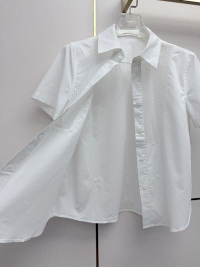 Dior Short Sleeve Embroidered Shirt in White