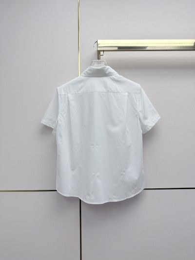 Dior Short Sleeve Embroidered Shirt in White