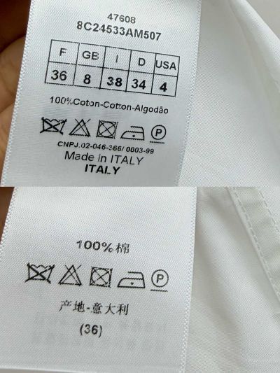 Dior Short Sleeve Embroidered Shirt in White