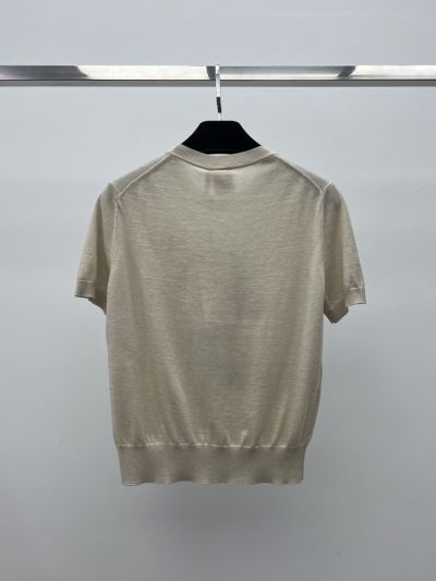 Dior Short Sleeve Embroidered T-Shirt in Beige