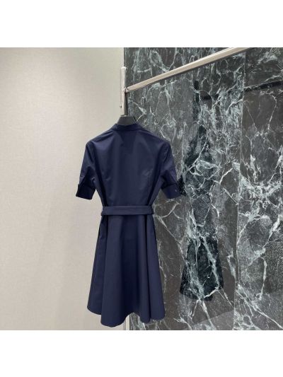 Dior Short Sleeve Lace Dress in Navy