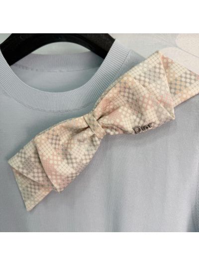 Dior Short Sleeve Plaid Pants in Light Blue