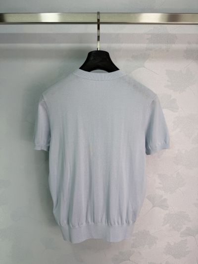 Dior Short Sleeve Plaid Pants in Light Blue