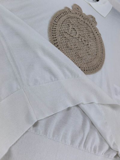 Dior Short Sleeve Silk Top in White