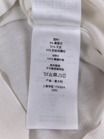 Dior Short Sleeve Silk Top in White