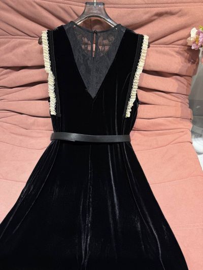 Dior Silk Belted Dress in Black