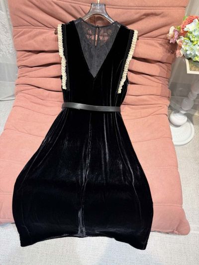 Dior Silk Belted Dress in Black