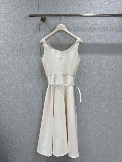 Dior Silk Sleeveless Dress in White