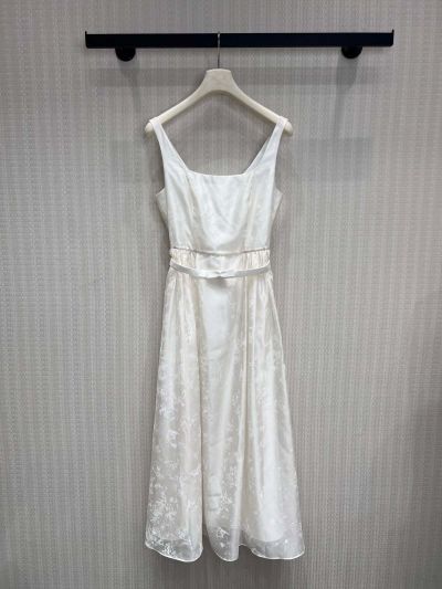 Dior Silk Sleeveless Dress in White