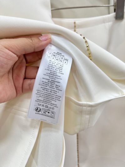 Dior Sleeveless Beaded Set in White and Beige