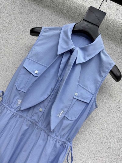 Dior Sleeveless Maxi Dress in Light Blue