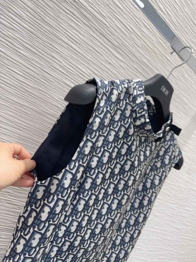 Dior Sleeveless Midi Dress in Navy and White