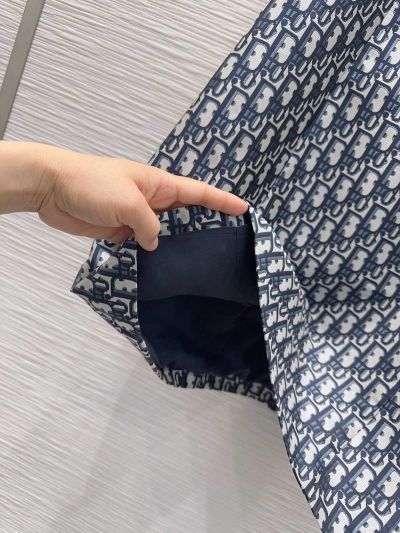 Dior Sleeveless Midi Dress in Navy and White