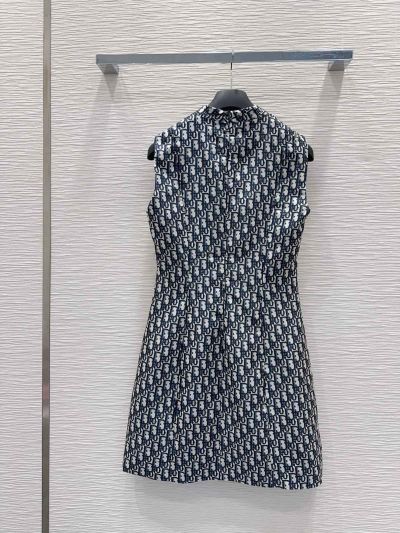 Dior Sleeveless Midi Dress in Navy and White