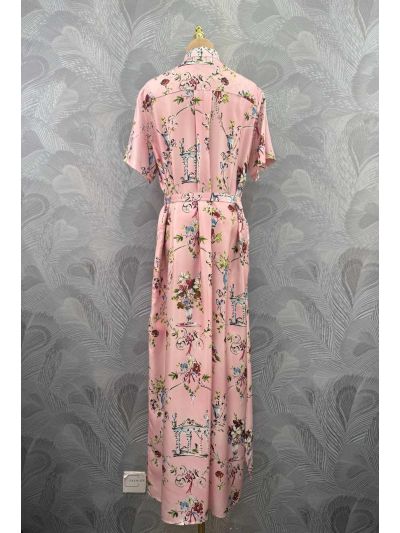 Dior Stand Collar Maxi Dress in Multicolor